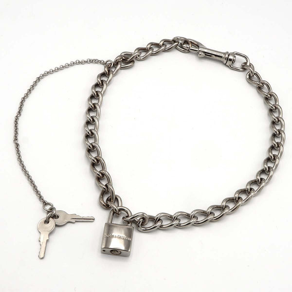 DOLCE&GABBANA ドルチェ＆ガッバーナ ウォレットチェーン 南京錠 DG ドルガバ シルバーカラー 鍵付 20k30-669