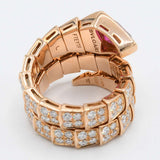 BVLGARI ブルガリ セルペンティ ヴァイパー リング ルベライト パヴェダイヤ スネーク サイズL 13号 750 K18PG 15.6g ◆H21695