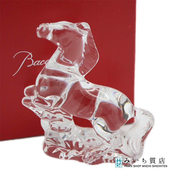 Baccarat バカラ 干支 馬 ホース クリスタルガラス 置物 オブジェ 箱 M4041