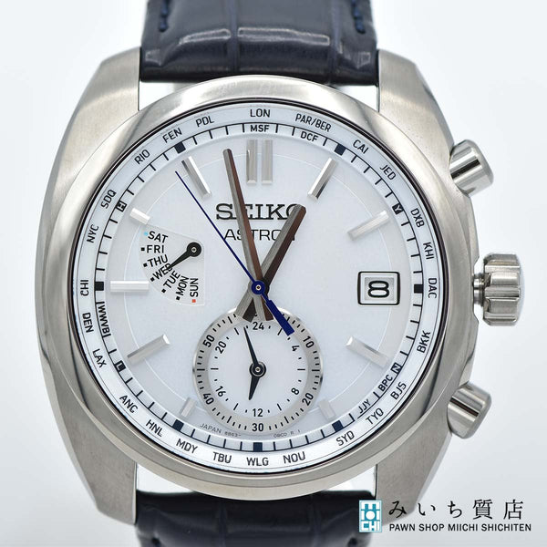 腕時計 稼働 SEIKO セイコー ASTRON アストロン 8B63-0AZ0 デイト 電波ソーラー アナログ 文字盤ホワイト ok598