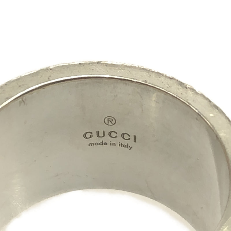 グッチ GUCCI リング シルバー 925 11号 ロゴ ボルト ワイド 11.4g 指輪 アクセサリー yo436