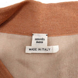 HERMES エルメス ツイルレーヌ ロングカーディガン Clic Clac a Pois クリッククラック ワンピース シルク 服 サイズ36 オレンジ系 H23220