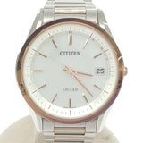 稼働 時計 CITIZEN シチズン EXCEED エクシード H110-T020020 デイト ECO-DRIVE シルバー色文字盤 レディース H18713