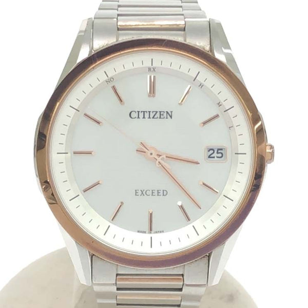 稼働 時計 CITIZEN シチズン EXCEED エクシード H110-T020020 デイト ECO-DRIVE シルバー色文字盤 レディース H18713