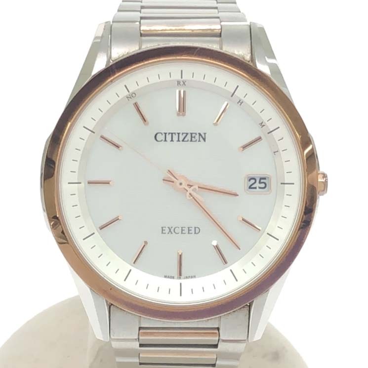 稼働 時計 CITIZEN シチズン EXCEED エクシード H110-T020020 デイト ECO-DRIVE シルバー色文字盤 レディース H18713
