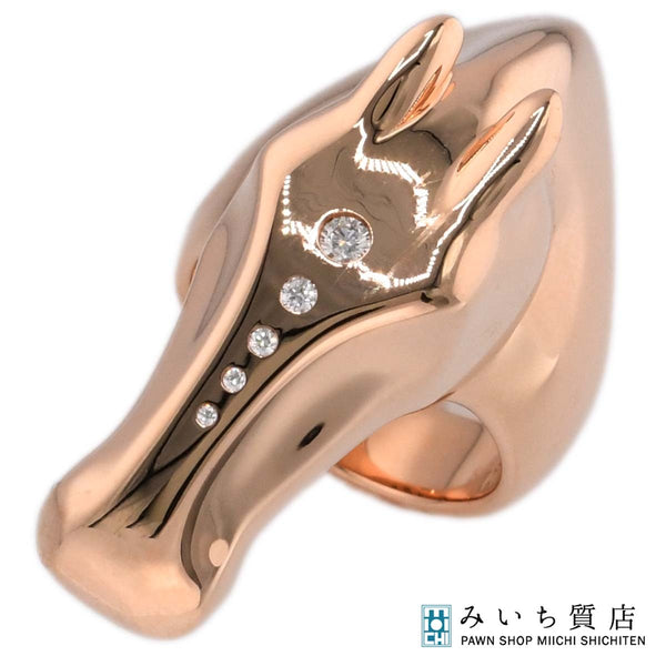 仕上げ済 HERMES エルメス リング ギャロップ #53 12号 750 ダイヤ 約31.5g アクセサリー k1079