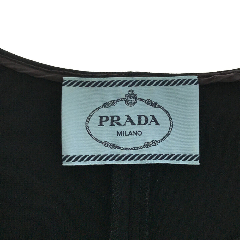 プラダ PRADA ワンピース 44 サイズ 黒 APD1 レーヨン ナイロン 衣類 ブラック ブランド 服 スカート 半袖 H6614