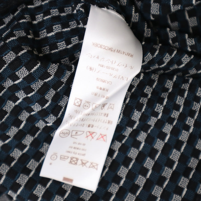 LOUIS VUITTON ルイヴィトン LV ノースリーブ ワンピース RW141W F5KD03OEK 総柄 ブラック×ブルー Mサイズ レディース M3882