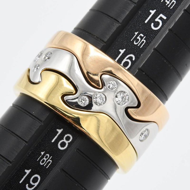 仕上済 GEORG JENSEN ジョージジェンセン フュージョンリング 指輪 #56 750 D入り 約16.5~17号 約16.4g ジュエリー H6601