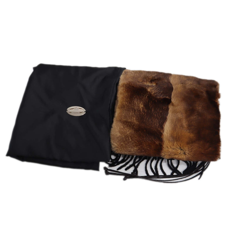 FENDI フェンディ キャンディストール マフラー カシミア ミンク CA0195028 ブラック系 保管袋有 H16896