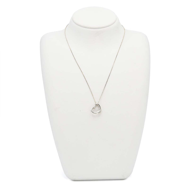 TIFFANY&Co. ティファニー エルサペレッティ ダイヤモンド オープンハート ネックレス SV925 シルバー ペンダント レディース 3.4g 袋 箱 H13993