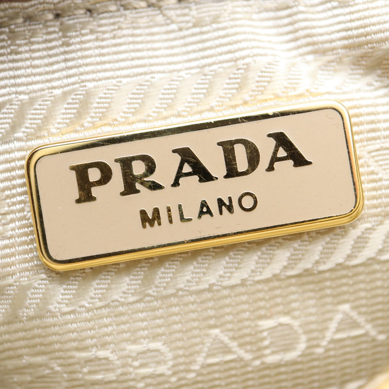 PRADA プラダ ポーチ 1N1584 クラッチバッグ ミニバッグ 化粧ポーチ ラムスキン ピンクベージュ系 22s630-1