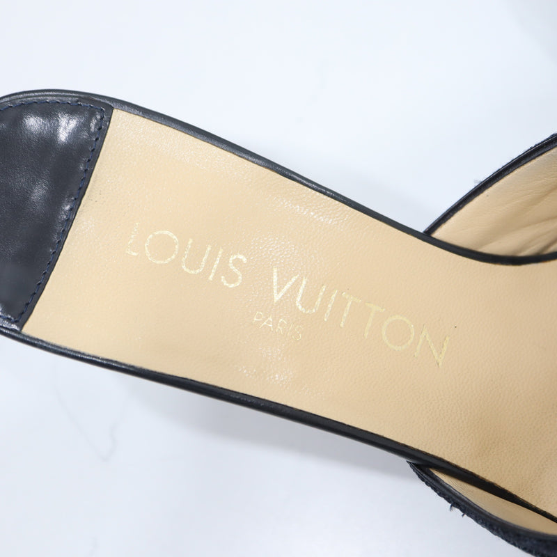 LOUIS VUITTON ルイヴィトン LV ミュール ポインテッド サンダル MA0032 モノグラムミニ ブルー系 レディース 箱有 25k627-16