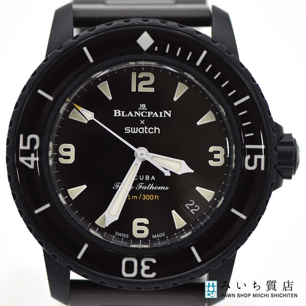 腕時計 稼働 Blancpain×swatch ブランパン×スウォッチ コラボ S035B400 自動巻き 裏スケルトン 25k130-1