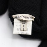 HERMES エルメス フード付きマフラー ニット カシミヤ 100％ ブラック H22153