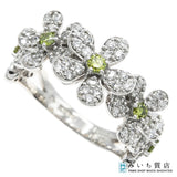 仕上済 PONTE VECCHIO PV ポンテヴェキオ リング 指輪 K18WG D0.52/0.20 花 フラワー 約8.5号 約6.6g H19687