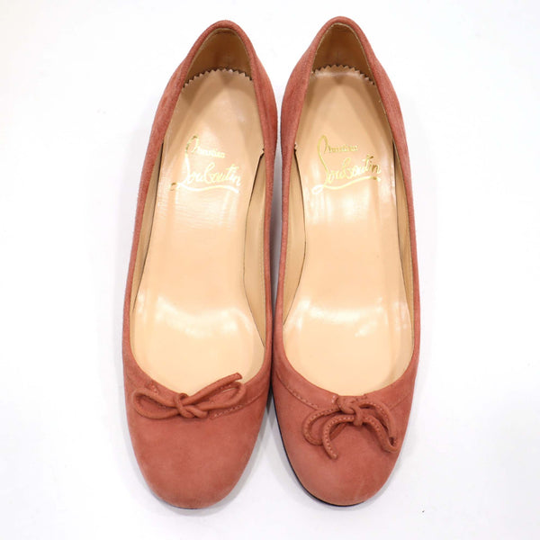 Christian Louboutin クリスチャンルブタン パンプス ヒール 34 22cm スウェード ピンク 靴 レディース 箱袋有 21k646-1