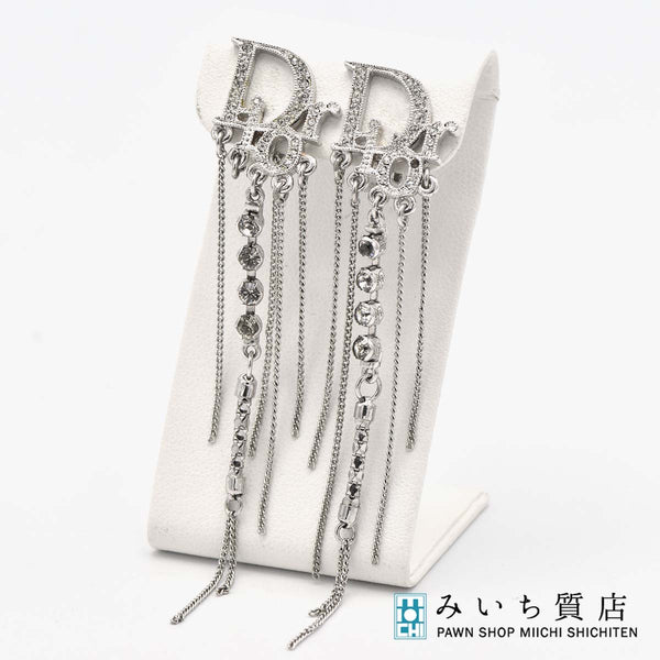 Christian Dior ディオール イヤリング Diorロゴ ラインストーン アクセサリー 袋有 H6928