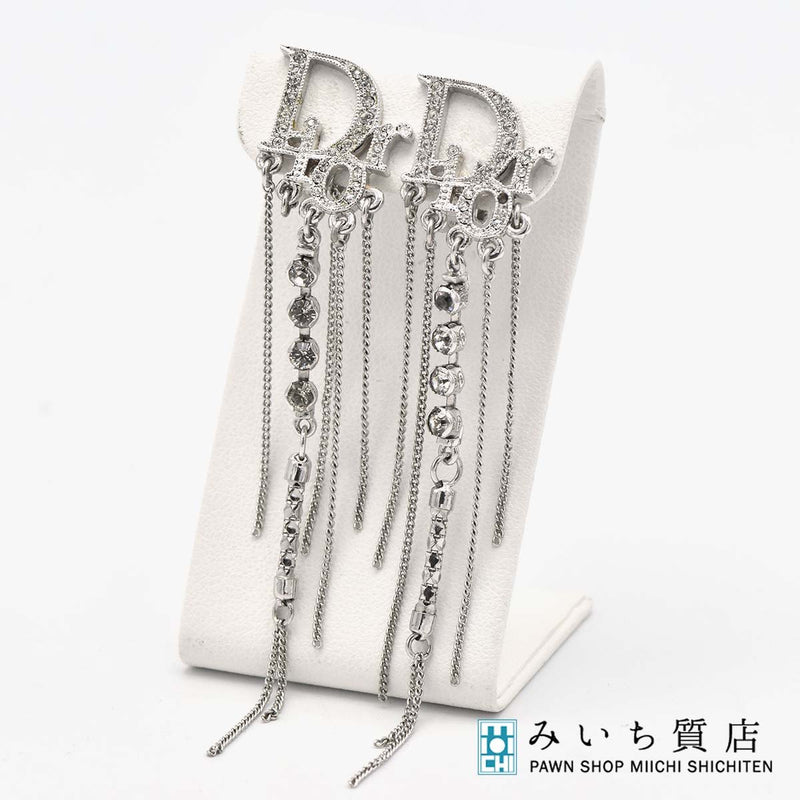 Christian Dior ディオール イヤリング Diorロゴ ラインストーン アクセサリー 袋有 H6928