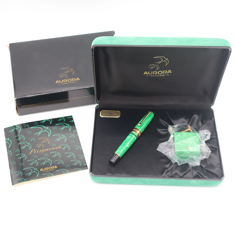 AURORA アウロラ 万年筆 プリマヴェーラ リミテッドディション ペン先18K/750 M/中字 ケース付 筆記未確認 eco1733