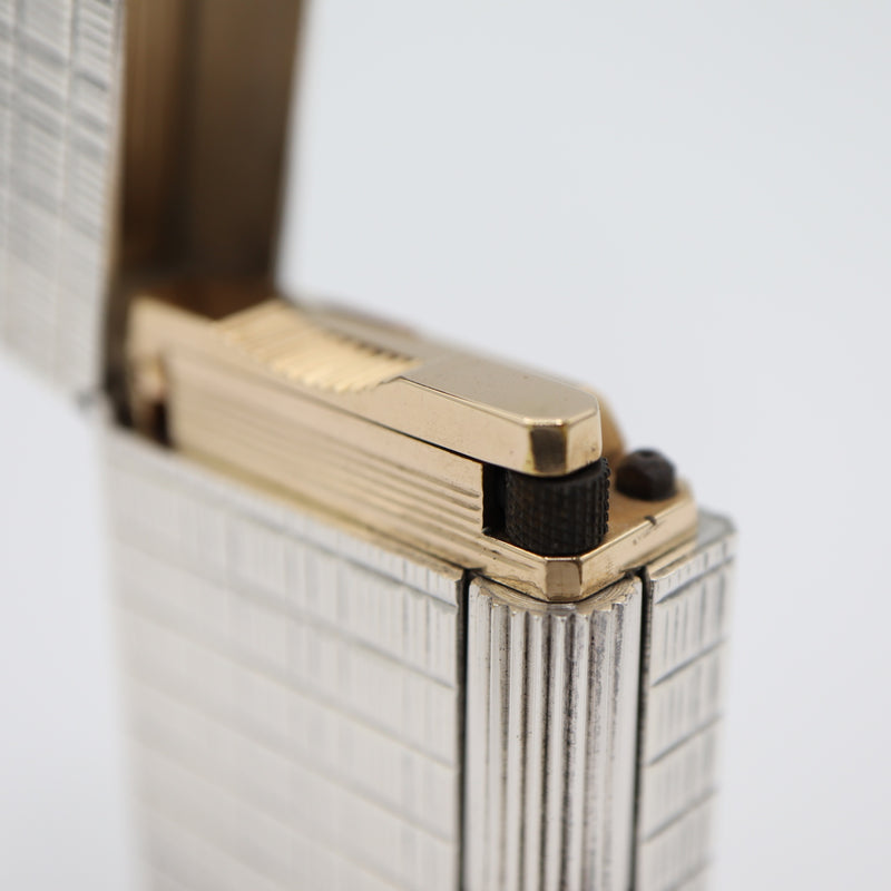 S.T.Dupont デュポン ライン1 ショート ガスライター 喫煙具 シルバーカラー 着火未確認 ケース有 eco1529