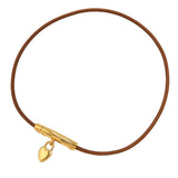 HERMES エルメス ブレスレット ヴィヴィリデ ファンタジーハート ブラウン ゴールドカラー アクセサリー H23707