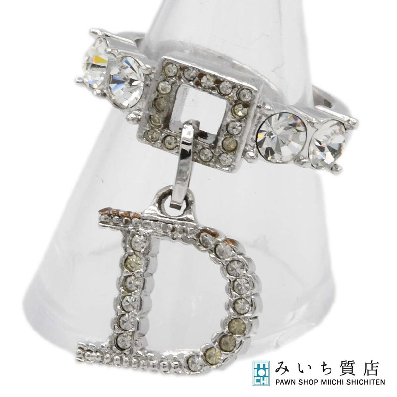 Christian Dior ディオール リング Dロゴ ラインストーン 11号 約6.1g