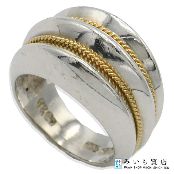TIFFANY&Co. ティファニー リング ダブルロープ コンビ 8.5号 ゴールド 750 シルバー 925 約7.6g アクセサリー H6881-3