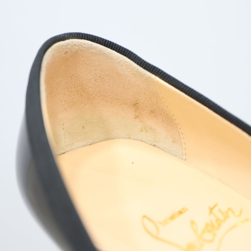 Christian Louboutin クリスチャン ルブタン リボン ヒール パンプス 1110338 37サイズ ブラック レディース 箱・保管袋有 ko62