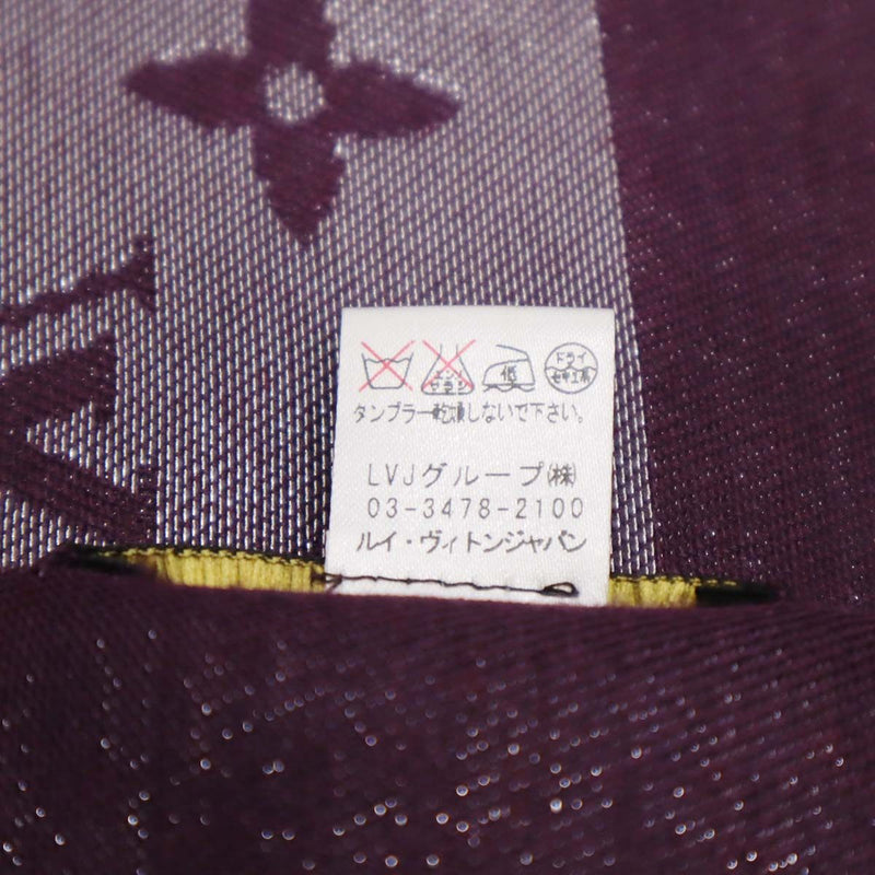 LOUIS VUITTON ルイ・ヴィトン 大判 ストール 410460 140cm モノグラム シャイン パープル ショール yo1211