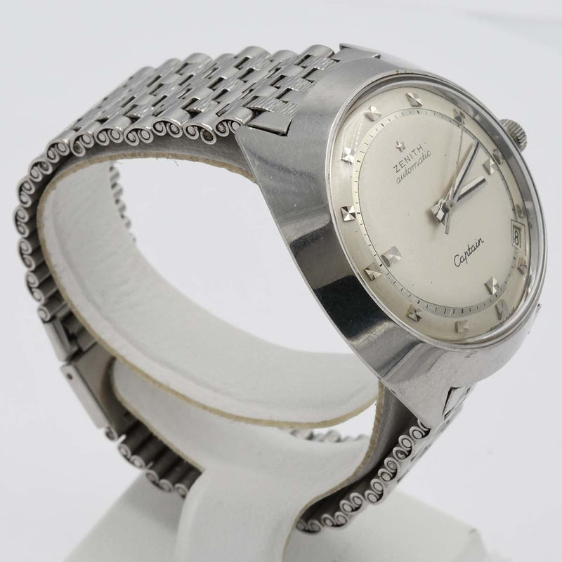 腕時計 稼働 ZENITH ゼニス キャプテン オートマチック 自動巻き シルバー色文字盤 25k608-10