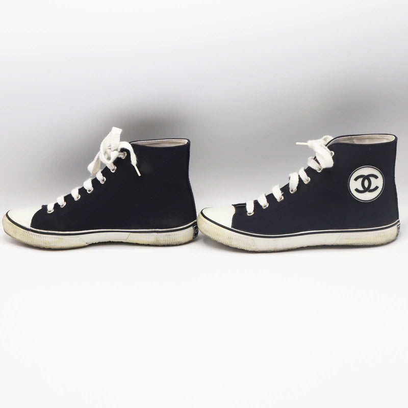 CHANEL シャネル ハイカットスニーカー 37 約23.5cm キャンバス ココマーク 靴 レディース H19647