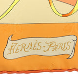 HERMES エルメス カレ90 FETES VENITIENNES ヴェニスのカーニバル スカーフ シルク100 オレンジ 箱 H22698
