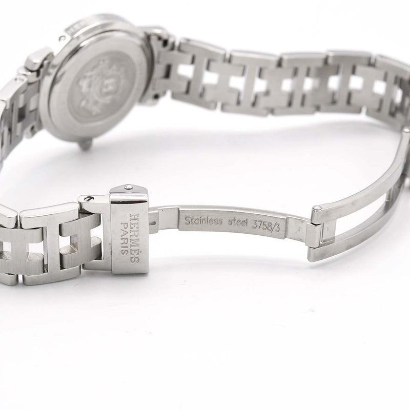 稼働 腕時計 HERMES エルメス クリッパー CL4.210 ネイビー系色文字盤 クォーツ 2025.6 電池交換済 H18945