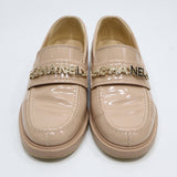 CHANEL シャネル G37430 ローファー ロゴ 36サイズ エナメルベージュ 靴 シューズ H21870