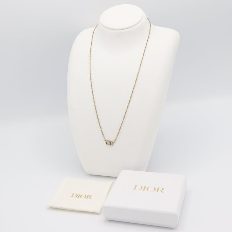 Christian Dior ディオール クレール ディ リュヌ ネックレス CDロゴ ラインストーン アクセサリー レディース 箱有 H20601