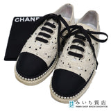 CHANEL シャネル スニーカー ツイード G32357 37C 約24cm ホワイト ブラック 26k1035-3