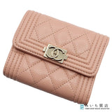 CHANEL シャネル ウォレット ボーイシャネル 三つ折り 29番台 財布 ミニ財布 ミニウォレット ピンク M4432