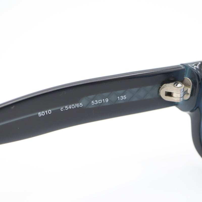 CHANEL シャネル サングラス 5010 C.540/65 マトラッセ 53□19 135 ブラック×ブルー 度なし 箱・ケース有 H20300