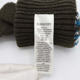 BURBERRY バーバリー 手袋 ニットグローブ 防寒 カーキ チェック柄 カシミアブレンド サイズS/M H20905