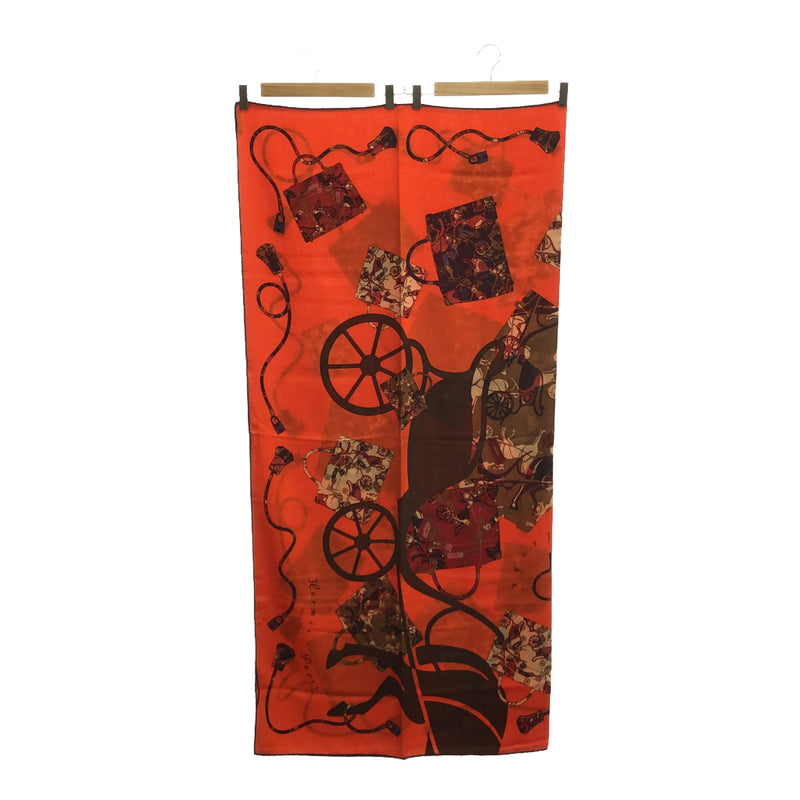 HERMES エルメス スカーフ カレジェアン140 Kelly en Caleche ケリーの馬車 カシシル カシミヤ/シルク レッドカラー 服飾小物 H16959