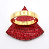 25k986-5 HERMES エルメス スカーフリング リザード トライアングル 赤 ゴールド金具 服飾小物 25k986-5