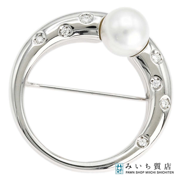 仕上げ済 MIKIMOTO ミキモト ブローチ K18 10g パール ダイヤモンド ジュエリー H9423