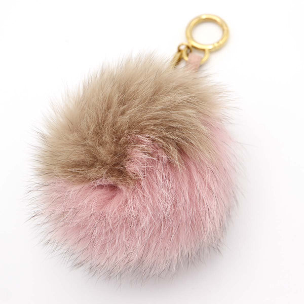 FENDI フェンディ チャーム ファー ポンポン バッグチャーム アクセサリー ブラウン ピンク 箱有 H7296