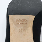 FOXEY フォクシー パンプス ビジューストラップ ポインテッドトゥ 36・1/2  約23.5cm ブラック スエード 靴 H24960-2