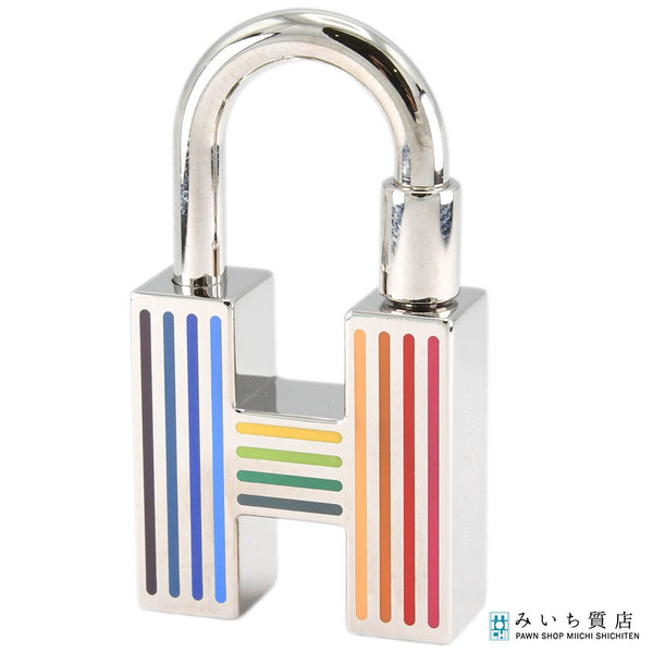 HERMES エルメス カデナ クイズ レインボー Hロゴ キーホルダー アクセサリー 箱袋あり H19939