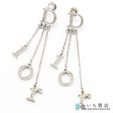 Christian Dior クリスチャンディオール ピアス ロゴ ラインストーン 重量約4.8g シルバーカラー レディース アクセサリー H2679