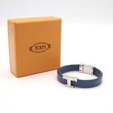 TOD'S トッズ Tタイムレス ブレスレット ブルー メンズ 17cm アクセサリー 箱有 ok994