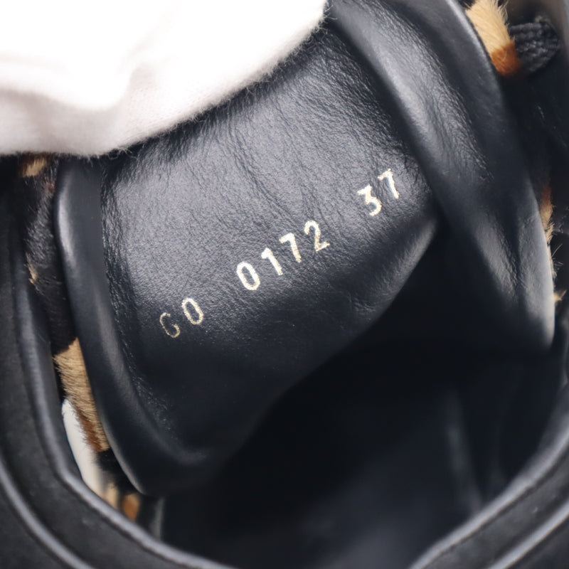 LOUIS VUITTON ルイヴィトン LV GO0172 ハラコ ハイカット スニーカー 靴 37サイズ レオパード ブラック レディース 25k828-1