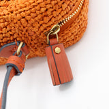 ANYA HINDMARCH アニヤハインドマーチ ショルダーバッグ Cross Body Raffia Eyes アイズ ラフィア オレンジ mo443